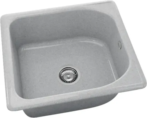 Chiuvetă bucătărie granixit 1 cuvă FAT Platinum 56x51 cm gri inox buc