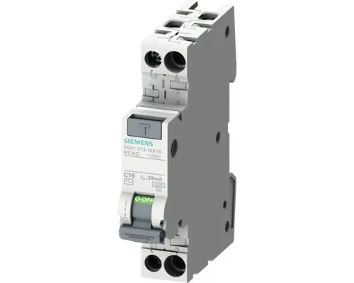 Întreruptor automat cu protecție diferențială RCBO Siemens 1P+N 10A 4,5kA/30mA, curbă C, tip AC, 1 modul buc