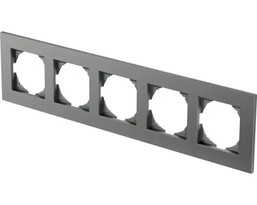 Ramă aparataje Logiq Flat 5 module, antracit buc