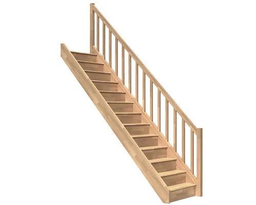 Scară de interior laterală Pertura Elenie cu balustradă și mână curentă 15 pași din lemn buc
