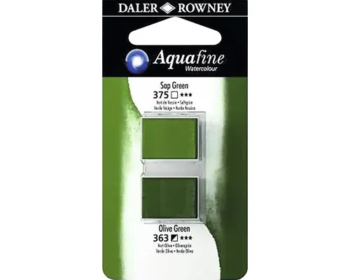 Set 2 godete acuarelă Aquafine Sap Green & Olive Green buc