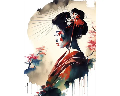 Tablou sticlă Pure Living Geisha IV 60x80 cm buc
