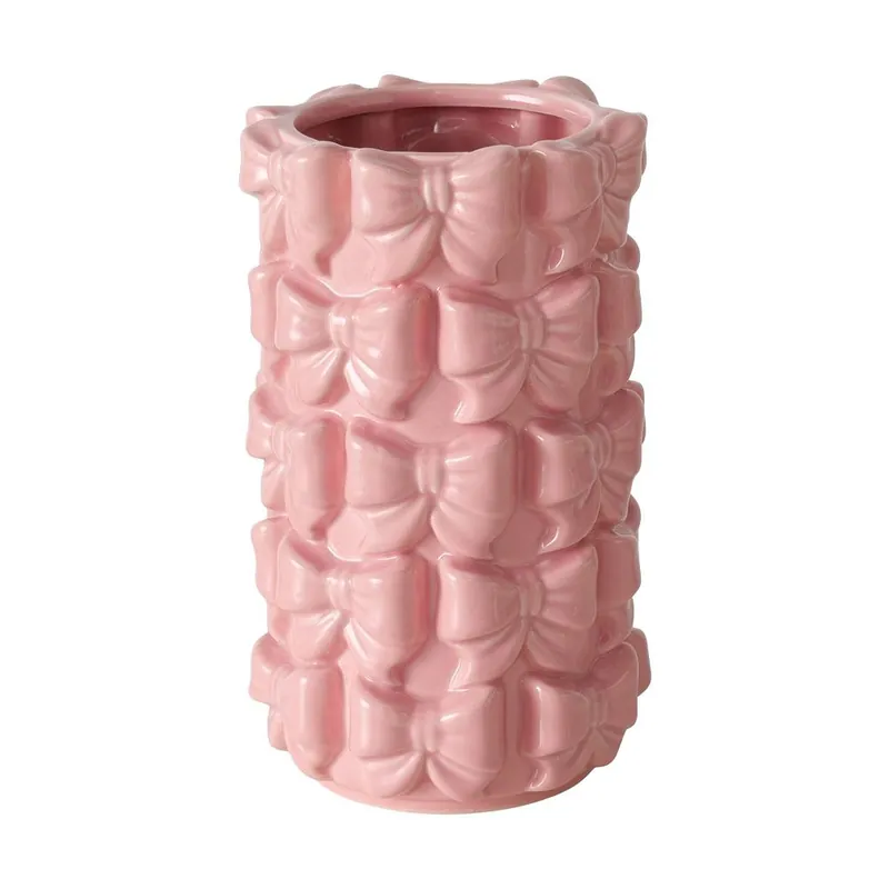 Vaza decorativa, Anne, 19.5 cm, ceramica, roz
