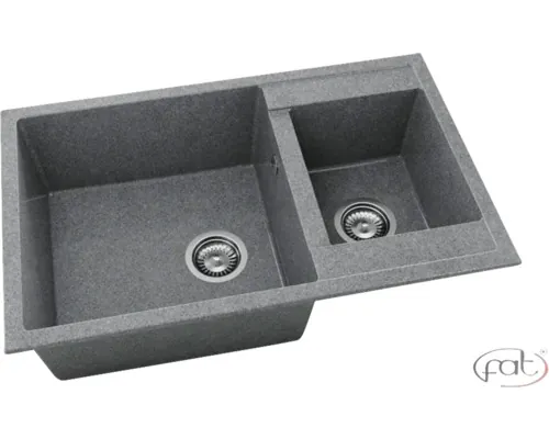 Chiuvetă bucătărie granixit 2 cuve FAT Avangard 233 49x80 cm fără picurător Slate reversibilă buc