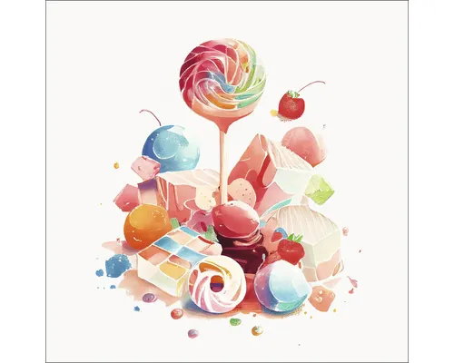 Tablou sticlă Pure Living Lollies II 20x20 cm buc