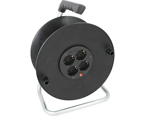 Tambur de plastic gol Commel pentru max. 40m cablu electric, 4 prize 16A buc