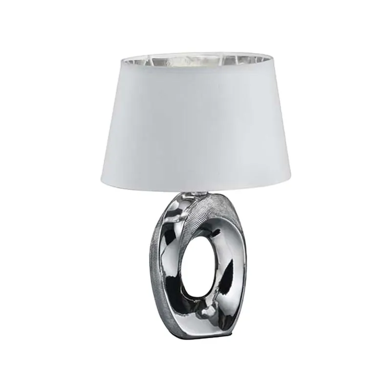 Veioza Taba, h=33 cm, e14, 40 w, argintiu/alb
