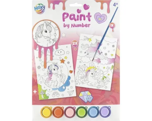 Pictură pe numere copii Moxy unicorn A4 buc