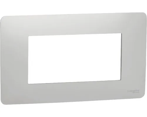 Ramă aparataje Schneider Unica Studio 4 module, plastic nuanță aluminiu buc