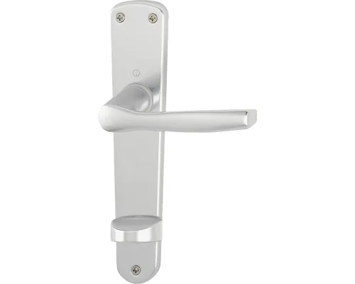 Mânere cu șild ușă baie/toaletă (WC) Hoppe Milano 90/206 mm, argintiu buc
