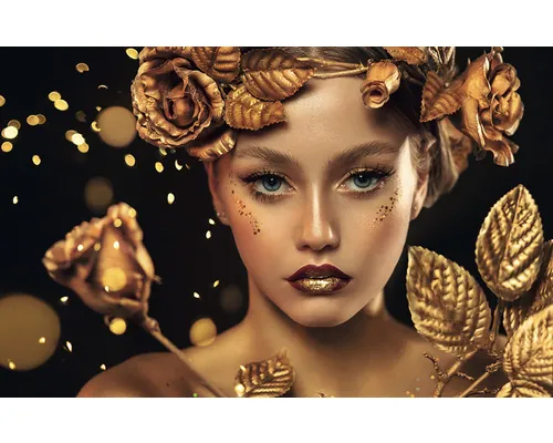 Tablou canvas PT6065 Gold roses 80x125 cm buc