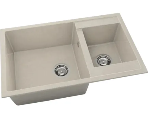 Chiuvetă bucătărie granixit 2 cuve FAT Avangard 233 49x80 cm fără picurător Peach Freeze reversibilă buc