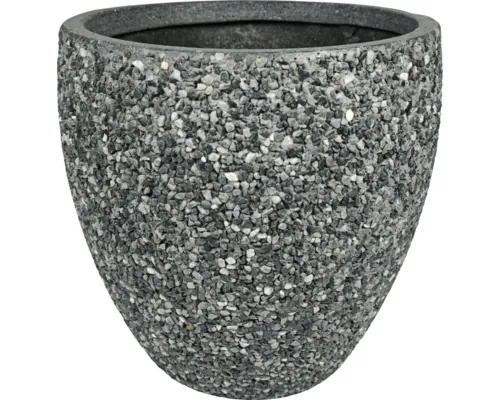 Ghiveci flori pietricele decorative plastic Ø 26 cm H 26 cm antracit buc