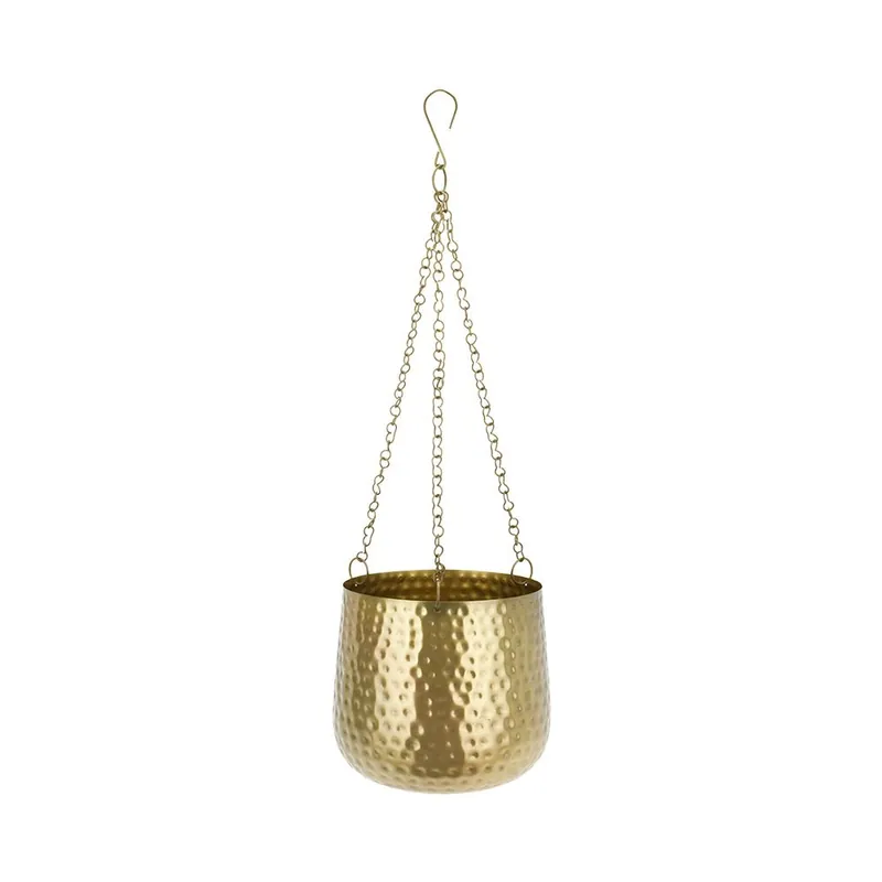 Suport suspendabil pentru ghiveci flori, 21x21x68 cm, metal, auriu