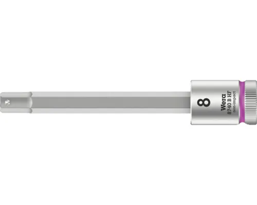 Cheie impact Wera 8740 B HF 3/8″, 8x100mm, profil Hex, din oțel crom-vanadiu buc