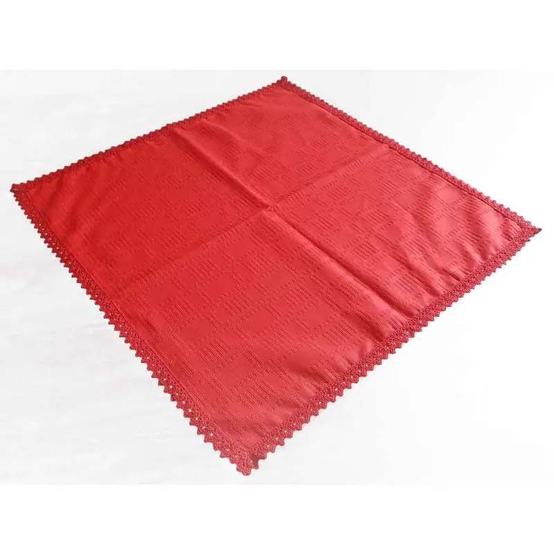 Set 2 servetele 45x45 cm, bumbac, margine dantelata, rosu 2buc
