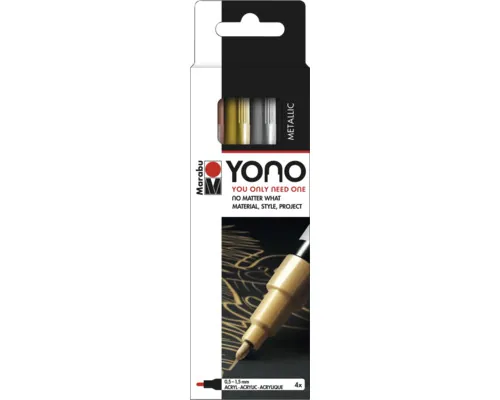 Set 4 markere metalice Marabu Yono 0,5-1,5 mm buc