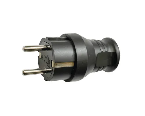 Ștecher cu contact de protecție CP Gelux 16A, negru buc