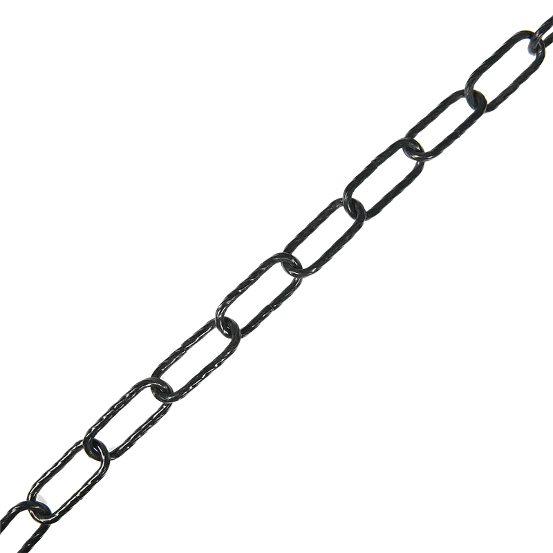 Lant negru cu profil dreptunghiular rasucit, otel, 3,8 mm