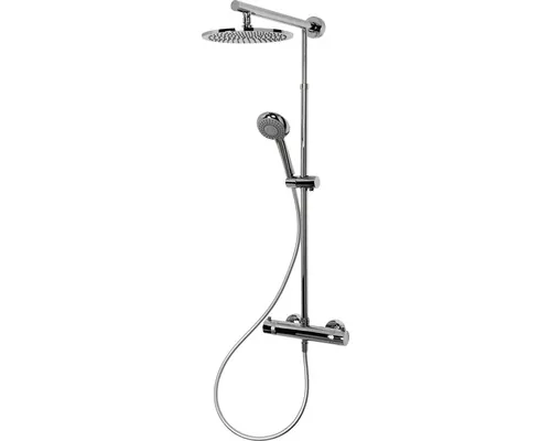 Sistem de duş cu termostat Schulte DuschMaster Rain Classic Plus, Ø25 cm, pară duș 3 funcții, crom buc