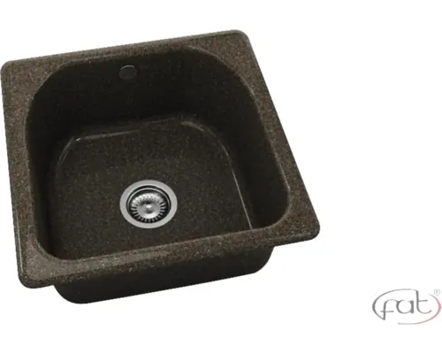 Chiuvetă bucătărie granixit 1 cuvă FAT Brownie 51x51 cm maro buc
