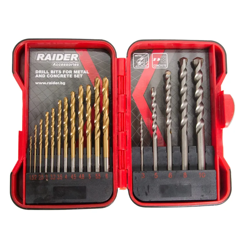 Set 17 burghie Raider, mandrina standard, pentru metal si beton, 1.5-10 mm 17buc