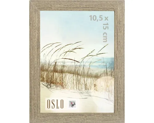Ramă foto plastic Oslo, aspect de lemn, bej 10x15 cm buc