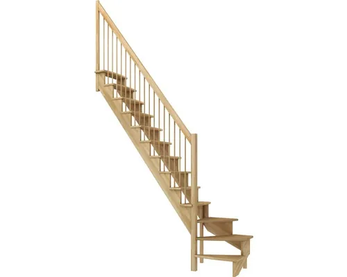 Scară laterală de interior Pertura Filia cu balustradă 13 pași fag lăcuit buc