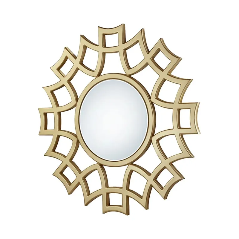 Oglinda rotunda Hera, diametru 80 cm, rama MDF cu finisaj auriu