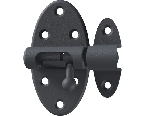 Zăvor metalic universal Alberts Ovado 75x40mm, blocare prin rabatare, oțel zincat negru buc