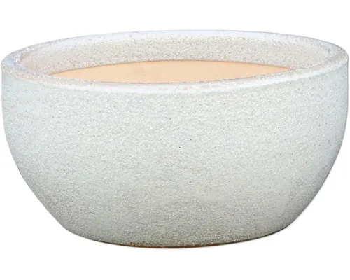 Ghiveci flori glazurat ceramică Ø 34 cm H 17 cm alb buc