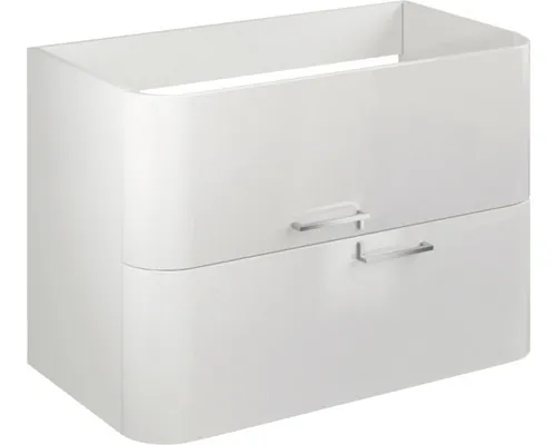 Dulap bază lavoar baie suspendat Geos 82 cm MDF alb 2 sertare buc