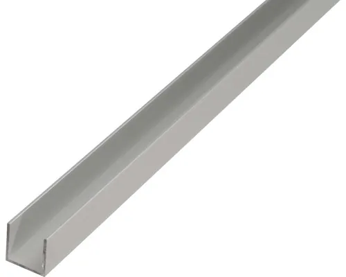 Profil aluminiu tip U Alberts 25x25x25x2 mm, lungime 2,6m, argintiu, eloxat buc