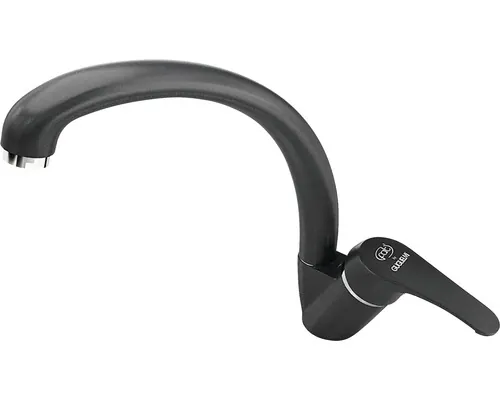 Baterie monocomandă înaltă Guglielmi Impact, cartuș cu disc ceramic, aerator, Fatgranit negru buc