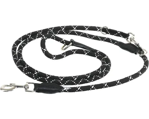 Lesă cordelină dublă JULIUS-K9 12 mm 2,2 m negru buc