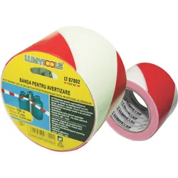 Banda pentru avertizare rosu/alb 100mx75mm LT07802 Lumy 100m