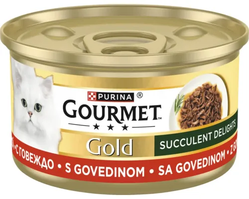 Hrană umedă pentru pisici PURINA Gourmet Gold Delicii Suculente cu vită 85 g buc