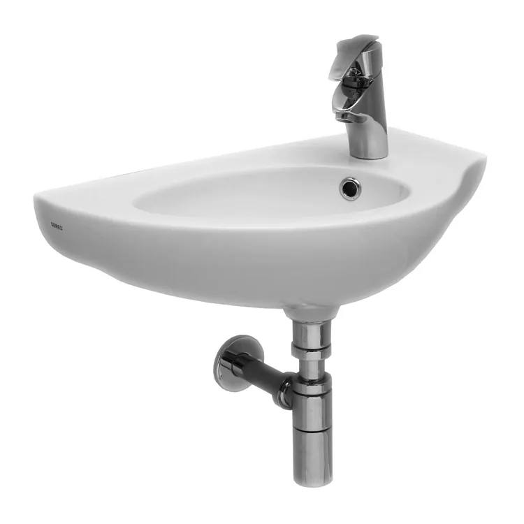 Lavoar ceramic, Serel, Friendly, asimetric, orificiu baterie dreapta, 57x32x16.5 cm, alb