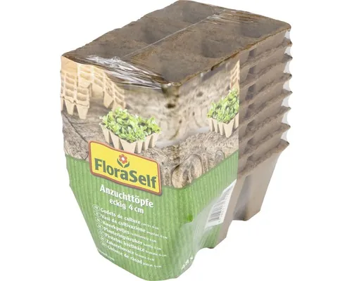 Ghivece pentru cultivat FloraSelf, 4x4x5 cm, 48 buc.