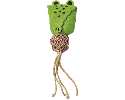 Jucărie pisici Beeztees Dschungel Raddi crocodil cu iarba mâței 18x6x4 cm buc