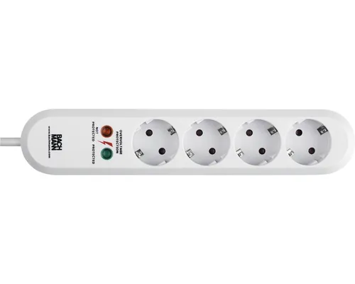 Prelungitor electric Bachmann Smart 4 prize 1,5m 3680W alb, cu protecție la supratensiune buc