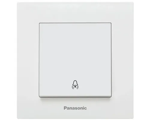 Buton cu revenire Panasonic Karre Plus, simbol sonerie, alb, incl. ramă buc