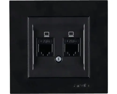 Priză date dublă Arvia Electric Karen CAT6, negru buc