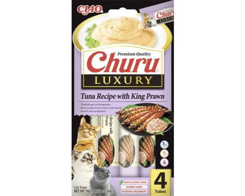 Recompensă pentru pisici CIAO Churu Luxury cu ton și creveți 56 g buc