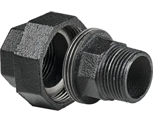 Conector legătură Dolle Pipe 3/4", negru filet interior-exterior, pentru rafturi modulare buc