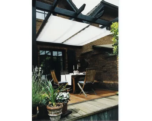 Copertină compatibilă cu sistemul de tensionare cu cablu Floracord albă 270x140 cm buc