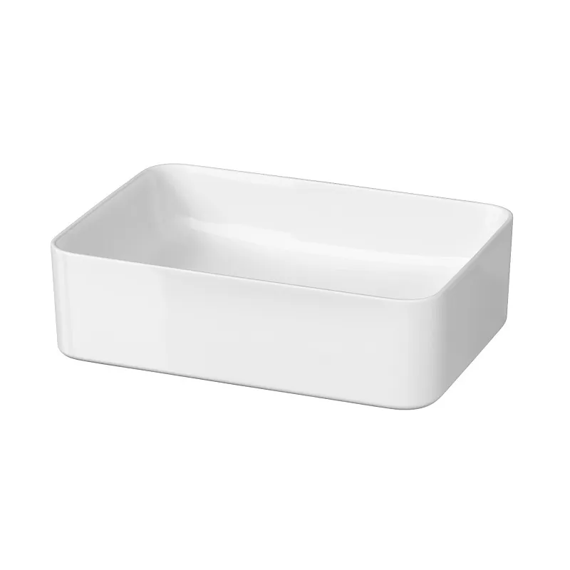 Lavoar pe blat, Romstal, Taisa, ceramica, alb lucios, 49.5x34.5x13.5cm