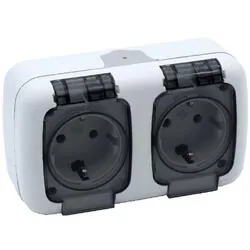 Priza dubla cu capac suko IP54 elegant 85820