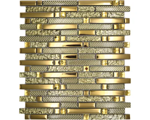 Mozaic sticlă-metal XCM GV918 auriu 29,8x33,8 cm buc