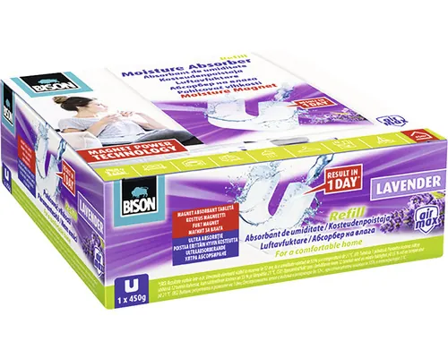 Rezervă magnet absorbant umiditate Bison lavandă 450 g buc